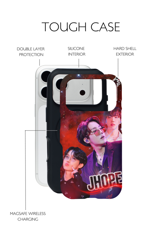 BTS J‑Hope Phone Case - Red Galaxy Tough Case for iPhone | Double Layer Protection