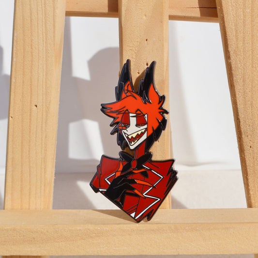 Hazbin Hotel Alastor Metal Pin
