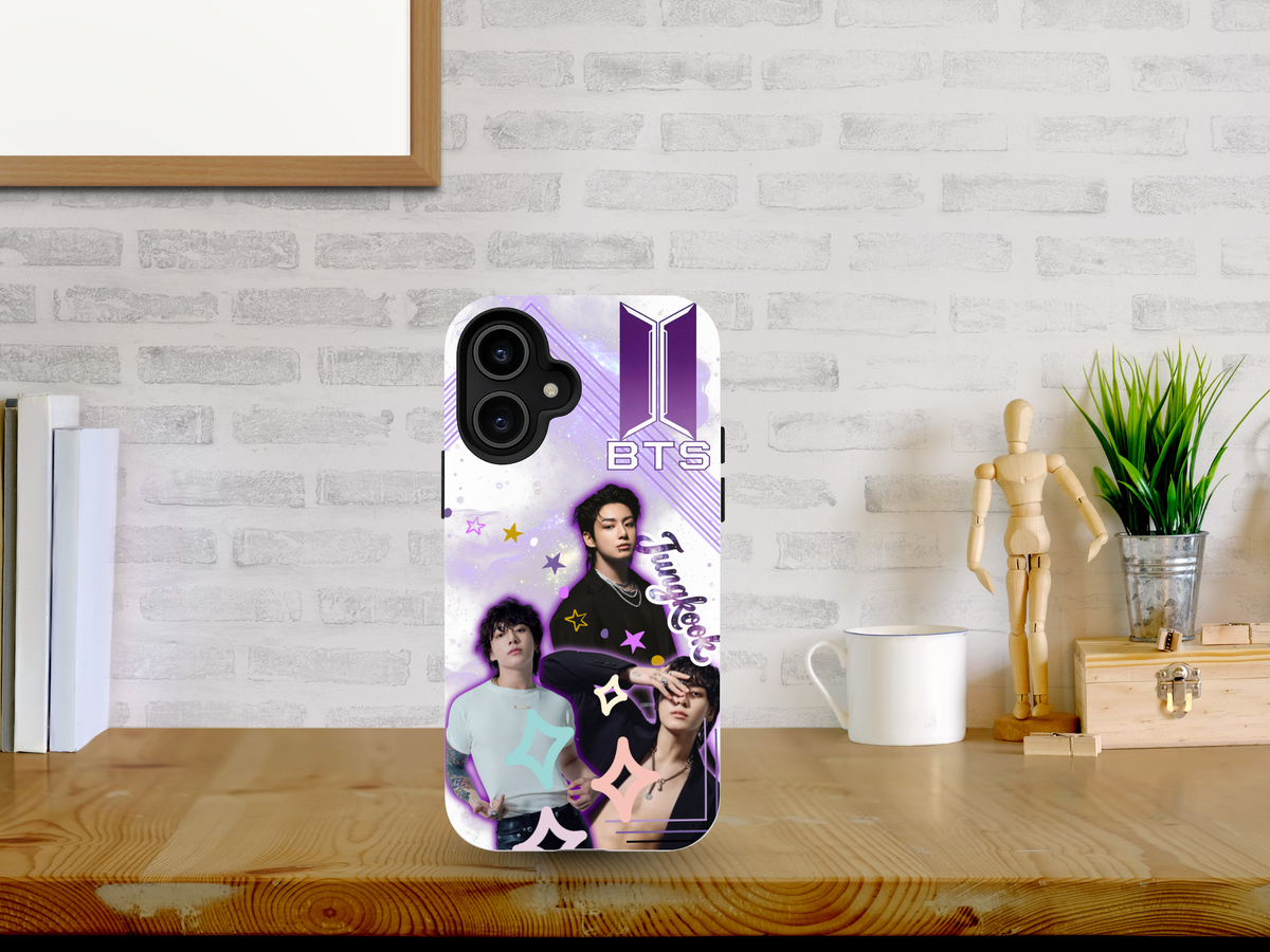 BTS Jungkook iPhone Case – Purple Galaxy K‑Pop Phone Cover for ARMY