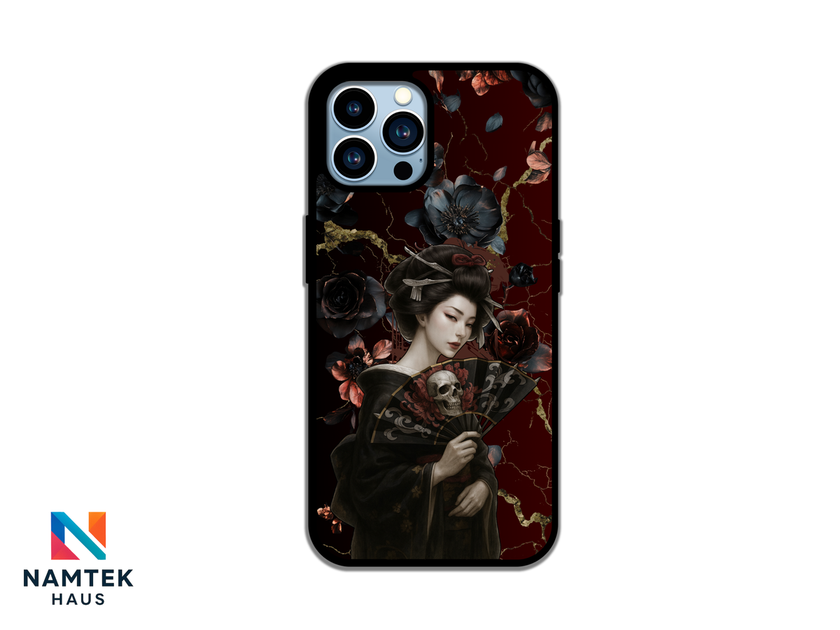 Geisha Veil of Roses & Shadows Phone Case