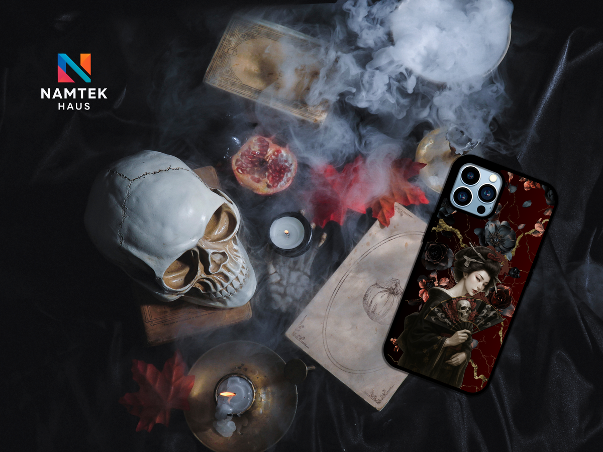 Geisha Veil of Roses & Shadows Phone Case