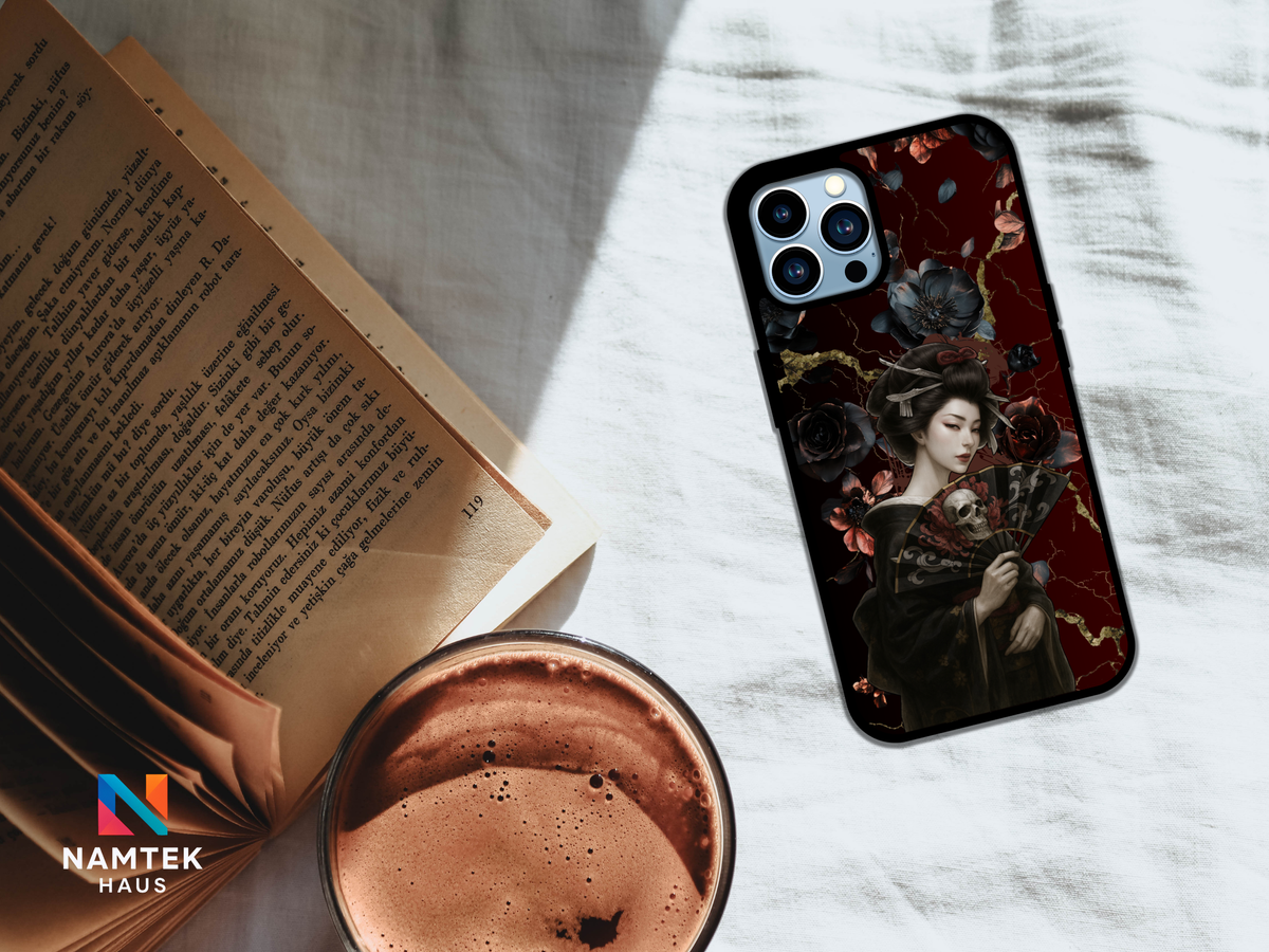 Geisha Veil of Roses & Shadows Phone Case