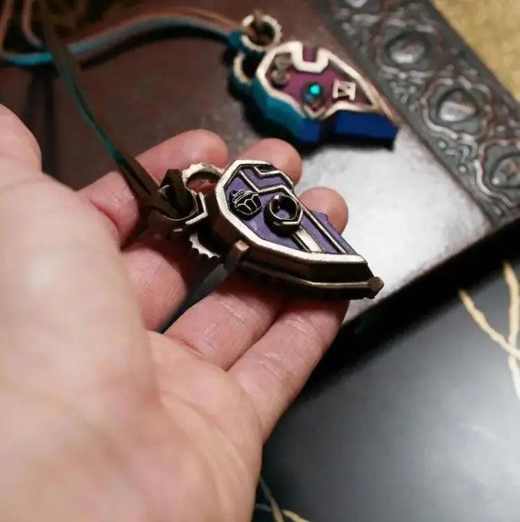 LOL <War of Two Cities 2> Caitlyn and Vi's Heart Magnetic Pendant Necklace