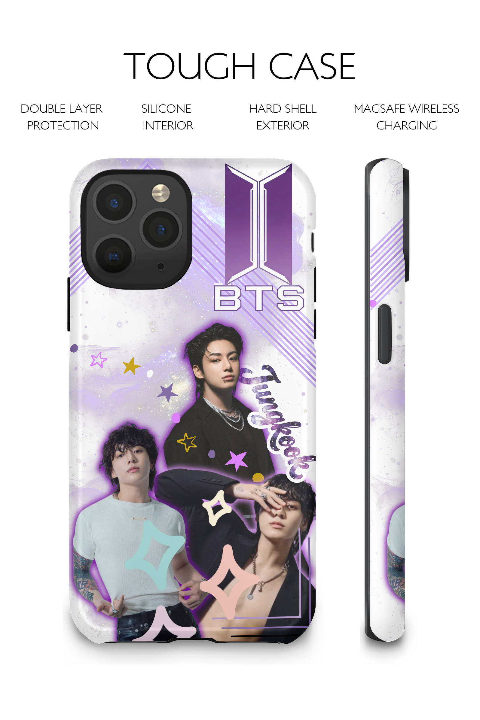 BTS Jungkook iPhone Case – Purple Galaxy K‑Pop Phone Cover for